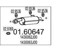 MTS Silencieux arrière Pot d'Échappement 01.60647 pour SUZUKI SWIFT III (MZ, EZ)