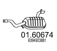 MTS Silencieux arrière Pot d'Échappement 01.60674 convient pour MERCEDES-BENZ