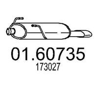 MTS Silencieux arrière Pot d'Échappement 01.60735 convient pour PEUGEOT 206 Van