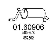 MTS Silencieux arrière Pot d'Échappement 01.60906 1030mm 6kg