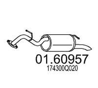 MTS Silencieux arrière Pot d'Échappement 01.60957 pour TOYOTA Yaris 3/5 portes