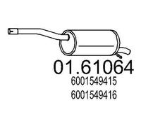 MTS Silencieux arrière Pot d'Échappement 01.61064 pour DACIA LOGAN MCV (KS)