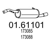 MTS Silencieux arrière Pot d'Échappement 01.61101 1050mm 6kg