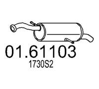 MTS Silencieux arrière Pot d'Échappement 01.61103 pour CITROËN C4 I (LC) 1070mm