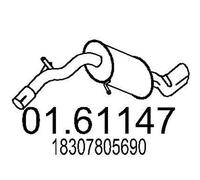 MTS Silencieux Arrière Compatible Pour BMW 1 Série 118D 116D 01.61147