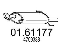 MTS Silencieux arrière Pot d'Échappement 01.61177 pour OPEL Agila B (H08) 900mm