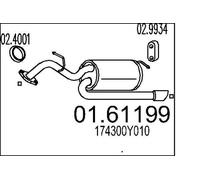 MTS 01.61199 Silencieux arrière