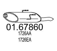 MTS Silencieux arrière Pot d'Échappement 01.67860 convient pour PEUGEOT 610mm