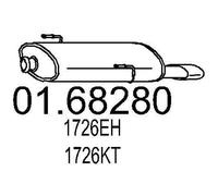 MTS Silencieux arrière Pot d'Échappement 01.68280 convient pour PEUGEOT 750mm