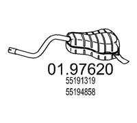MTS Silencieux arrière Pot d'Échappement 01.97620 pour FIAT Punto II 3/5 portes