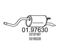 MTS Silencieux arrière Pot d'Échappement 01.97630 pour FIAT PUNTO (188) 1200mm