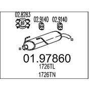 MTS Silencieux arrière Pot d'Échappement 01.97860 convient pour PEUGEOT 206 Van
