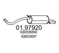 MTS Silencieux arrière Pot d'Échappement 01.97920 pour SKODA FABIA (6Y2) 1290mm
