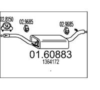 MTS Silencieux Arrière Pour Ford Focus II C-Max Volvo V50 C30
