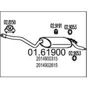 MTS Silencieux Arrière Pour Mercedes-Benz 190 E 2.0 01.61900