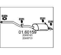 MTS Silencieux Arrière Pour Mercedes-Benz C-Class T-Modèle