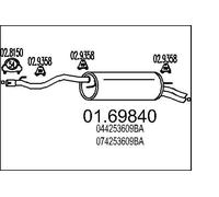 MTS Silencieux Arrière Pour VW Transporter IV Bus 01.69840