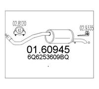 MTS Silencieux Fin Pour VW Polo 1.2 12V