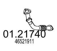 MTS Tuyau d'échappement Ligne d'échappement 01.21740 avant pour FIAT 590mm