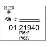 MTS Tuyau d'échappement Ligne d'échappement 01.21940 avant convient pour PEUGEOT