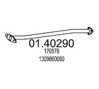 MTS Tuyau d'échappement Ligne d'échappement 01.40290 avant 1170mm 3,41kg