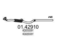 MTS Tuyau d'échappement Ligne d'échappement 01.42910 avant 1370mm 3kg