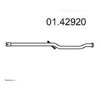 MTS Tuyau d'échappement Ligne d'échappement 01.42920 arrière pour CITROËN 1420mm