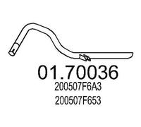 MTS Tuyau d'échappement Ligne d'échappement 01.70036 arrière 1260mm 3,5kg