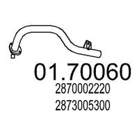 MTS Tuyau d'échappement Ligne d'échappement 01.70060 arrière 500mm 1,09kg