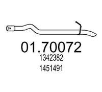 MTS Tuyau d'échappement Ligne d'échappement 01.70072 arrière 900mm 2,3kg