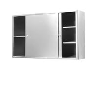 MTSYXYM Armoire de Cuisine INOX - Meuble Haut Mural avec Portes Coulissantes - Placard de Rangement Inoxydable avec Tablette Réglable pour Cuisine d'Hôtel, Salle de Bain(70x60x30cm)