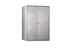 MTSYXYM Armoire de Cuisine Murale en Acier Inoxydable - Meuble Haut Suspendu avec Portes Coulissantes pour Salle de Bain et Garage - Rangement Grande Capacité, Argent(60x60x20cm)