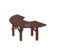 MTSYXYM Banc de Jardin en Bois Exterieur | Banquette Demi-Lune Autour d'un Arbre Robuste | Siege de Jardin Rustique Marron Foncé pour Arriere-Cour, Balcon et Terrasse