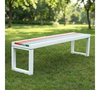 MTSYXYM Banc de Jardin Extérieur en Acier Galvanisé et Bois Anticorrosion - Banquette de Parc Robuste à Lattes Colorées pour École, Terrasse et Jardin Public - 2/3 Places, Fixation(Wit,100x40x45cm)