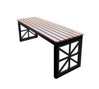 MTSYXYM Banc de Jardin Extérieur en Composite Bois WPC et Acier Robuste | Banc de Parc Public 3 Places Résistant aux Intempéries | Banquette de Terrasse pour Square et Cour(Nero,150x40x45cm)