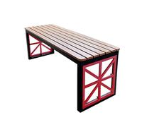 MTSYXYM Banc de Jardin Extérieur en Composite Bois WPC et Acier Robuste | Banc de Parc Public 3 Places Résistant aux Intempéries | Banquette de Terrasse pour Square et Cour(Rosso,120x40x45cm)