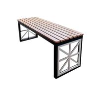 MTSYXYM Banc de Jardin Extérieur en Composite Bois WPC et Acier Robuste | Banc de Parc Public 3 Places Résistant aux Intempéries | Banquette de Terrasse pour Square et Cour(Wit,120x40x45cm)