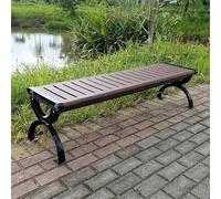 MTSYXYM Banc de Jardin Extérieur sans Dossier - Banquette Résistante aux Intempéries et Bois Composite - Meuble de Terrasse Plat à Lattes pour Parc, Patio et Cour(150x40x39cm)