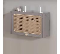 MTSYXYM Boîte De Rangement pour Routeur WiFi,Cadre de toupie Boîte de Rangement,Support Box Internet,boîte de Protection de Prise Murale Murale,Rangement Box Internet,pour WiFi, TV.(Gray,40x11x23cm)