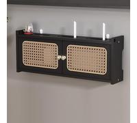 MTSYXYM Boîte De Rangement pour Routeur WiFi,Cadre de toupie Boîte de Rangement,Support Box Internet,boîte de Protection de Prise Murale Murale,Rangement Box Internet,pour WiFi, TV.(Nero,60x11x23cm)