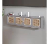 MTSYXYM Boîte De Rangement pour Routeur WiFi,Cadre de toupie Boîte de Rangement,Support Box Internet,boîte de Protection de Prise Murale Murale,Rangement Box Internet,pour WiFi, TV.(Gray,80x11x23cm)