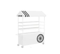 MTSYXYM Buffet Mobile de Bonbons,Chariot de Vente de Nourriture Portable pour l'extérieur,Large Plan de Travail, roulettes en Bas,pour Gâteaux, Glaces, Hot-Dogs.(Wit,140 * 60 * 220cm)