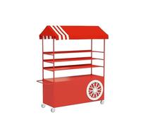 MTSYXYM Buffet Mobile de Bonbons,Chariot de Vente de Nourriture Portable pour l'extérieur,Large Plan de Travail, roulettes en Bas,pour Gâteaux, Glaces, Hot-Dogs.(Rosso,120 * 60 * 220cm)