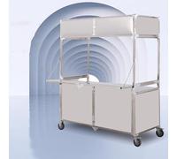 MTSYXYM Buffet Mobile de Bonbons,Stand Marché Chariot de Vente de Nourriture de Rue Mobile,Tôle épaisse, Grand Espace de Rangement, Pliable,pour Gâteaux, Glaces, Hot-Dogs.(150 * 70 * 190cm)