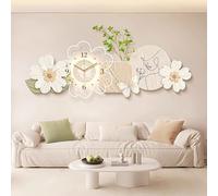 MTSYXYM Grande Horloge Murale décorative,Horloge Murale de Luxe Minimaliste et Moderne,Bande Lumineuse cachée derrière,Acrylique sculpté, pour Cuisine, Bureau, Chambre Salon.(120 * 40cm)