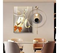 MTSYXYM Horloge Murale Design Moderne,Grande Horloge Murale silencieuse,Cadre en Alliage d'aluminium,Mouvement Silencieux, avec Horloge à Pendule,pour Cuisine Chambre Salon Bureau.(40 * 60+50cm)