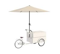 MTSYXYM Stand Marché Chariot de Vente de Nourriture de Rue Mobile,Buffet Mobile de Bonbons,Grand Coffre de Rangement,Grande Plateforme,pour Gâteaux, Glaces, Hot-Dogs.(Wit)