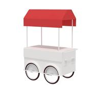 MTSYXYM Stand Marché Chariot de Vente de Nourriture de Rue Mobile,Conception avec auvent, Plan de Travail élargi, Grand Espace de Rangement,pour Gâteaux, Glaces, Hot-Dogs.(Wit)