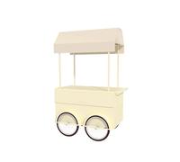 MTSYXYM Stand Marché Chariot de Vente de Nourriture de Rue Mobile,Conception avec auvent, Plan de Travail élargi, Grand Espace de Rangement,pour Gâteaux, Glaces, Hot-Dogs.(Beige)