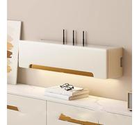 MTSYXYM Support Box Internet,Cache Box Internet,Boîte de Rangement pour routeur WiFi,boîte de Couverture de Prise en Bois,Boîte de Rangement de Bureau Murale,pour Salon,Chambre.(Wit,60 * 20 * 20cm)